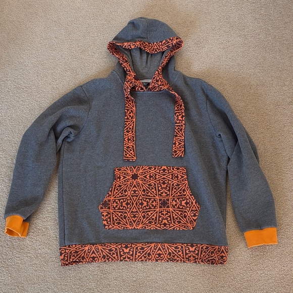 THC The Hideout Clothing Other - Stylish Gray and Orange Men's Hoodie